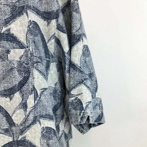 Columbia Sportswear Button Up Men's Fish Print Short Sleeve Shirt Size X-Large - Picture 7 of 9